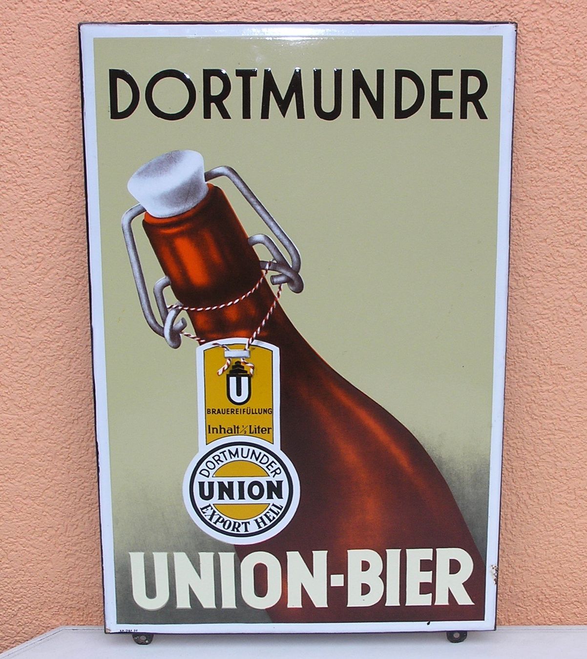 Insegne: EMAILSCHILD DORTMUNDER UNION BIER – Usato da Grenchen venduto da Antique-hunter