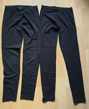 2x schwarze Leggings Gr. 158 - Herbstoutfit
