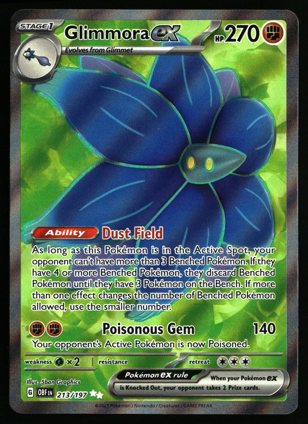 Pokémon Carte collezionabili: Glimmora ex #213 Pokemon Obsidian Flames – Usato da Feuerthalen venduto da Plazatoys