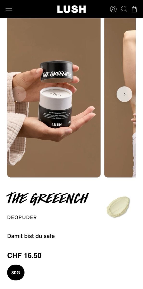 Lush Altro per la cura del corpo: LUSH The Greeench Deopuder 75g neu – Nuovo (secondo la descrizione) da Leissigen venduto da tahari 3