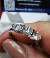 Bague argent diamant de moissanite de 1,5 ct certifié GRA