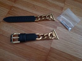 Armband Schwarz Gold Kette für Samsung Watch 7 44 mm