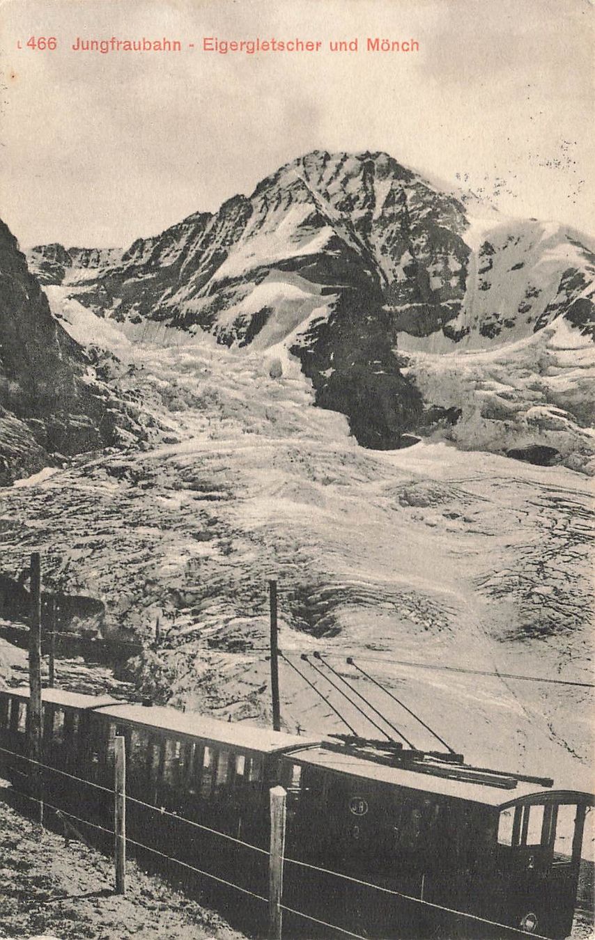 Cartoline postali: Grindelwald (BE) Jungfraubahn Eigergletscher und Mönch – Usato da Biasca venduto da Blenio71