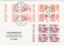 FDC SBK-Nr. 595H-598H9 (Viererblocks aus Heftchen 1979)