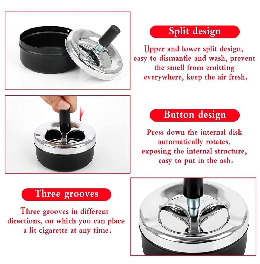Portacenere: 3 Stück Rotierende Aschenbecher – Nuovo e nell'imballaggio originale da Bülach venduto da StoreInShop.com 3