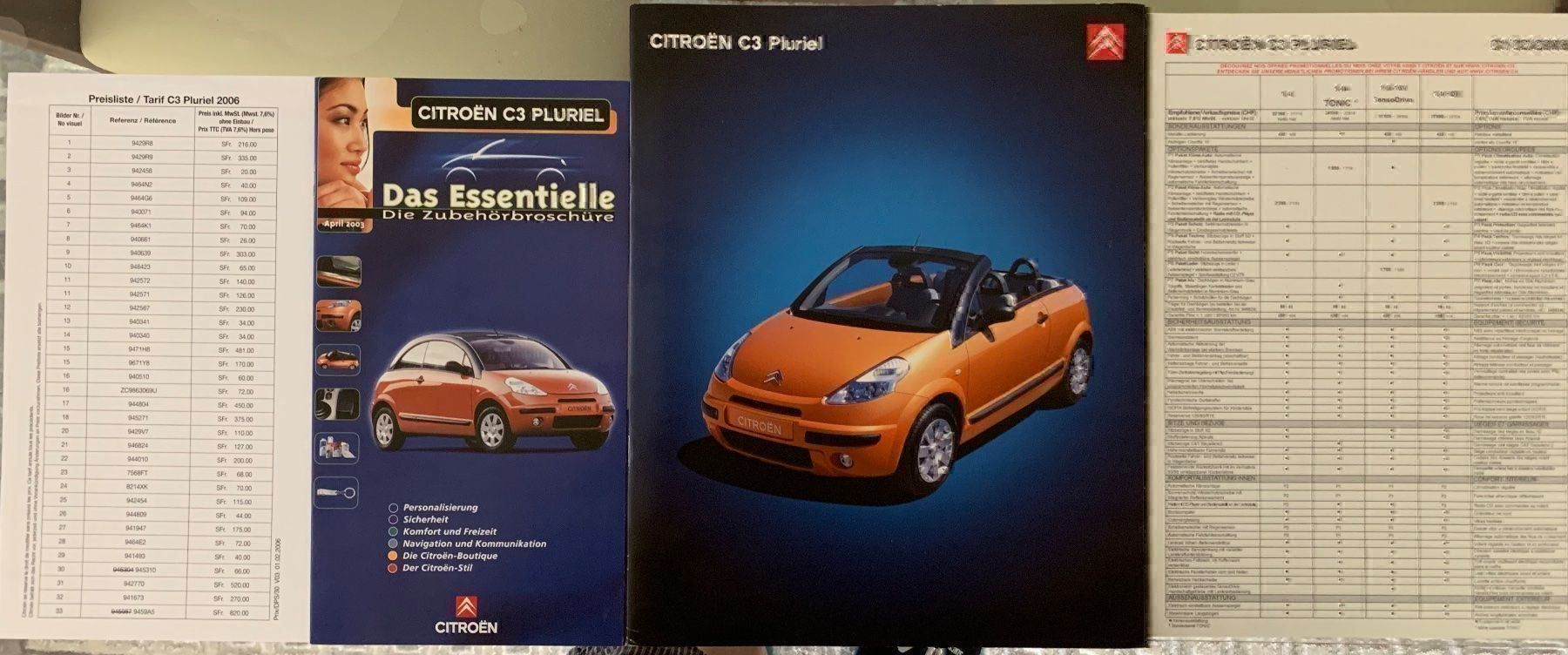 Citroën Documenti: Citroen C3 Pluriel Prospekte Set 3/2006 – Nuovo (secondo la descrizione) da St. Gallen venduto da Radiomania-Schweiz