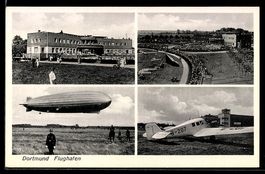Dortmund, Flughafen mit Gebäude, Landep