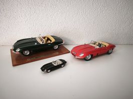 3x Modellauto Jaguar E-Type Cabriolet Corgi Bburago 1961