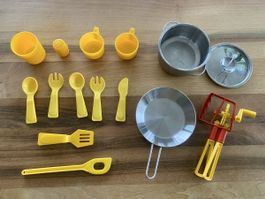 Kinder Spielzeug Töpfe Geschirr Besteck für Spielküche