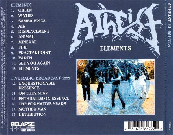 CD: Atheist – Elements - Vergriffen - c – Usato da Brittnau venduto da Zibu 1