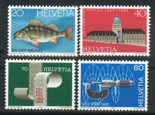 Alle Briefmarken: 1983, Nr.694–697, Sonderpostmarken I ** – Gebraucht aus Willisau von Vollstempel