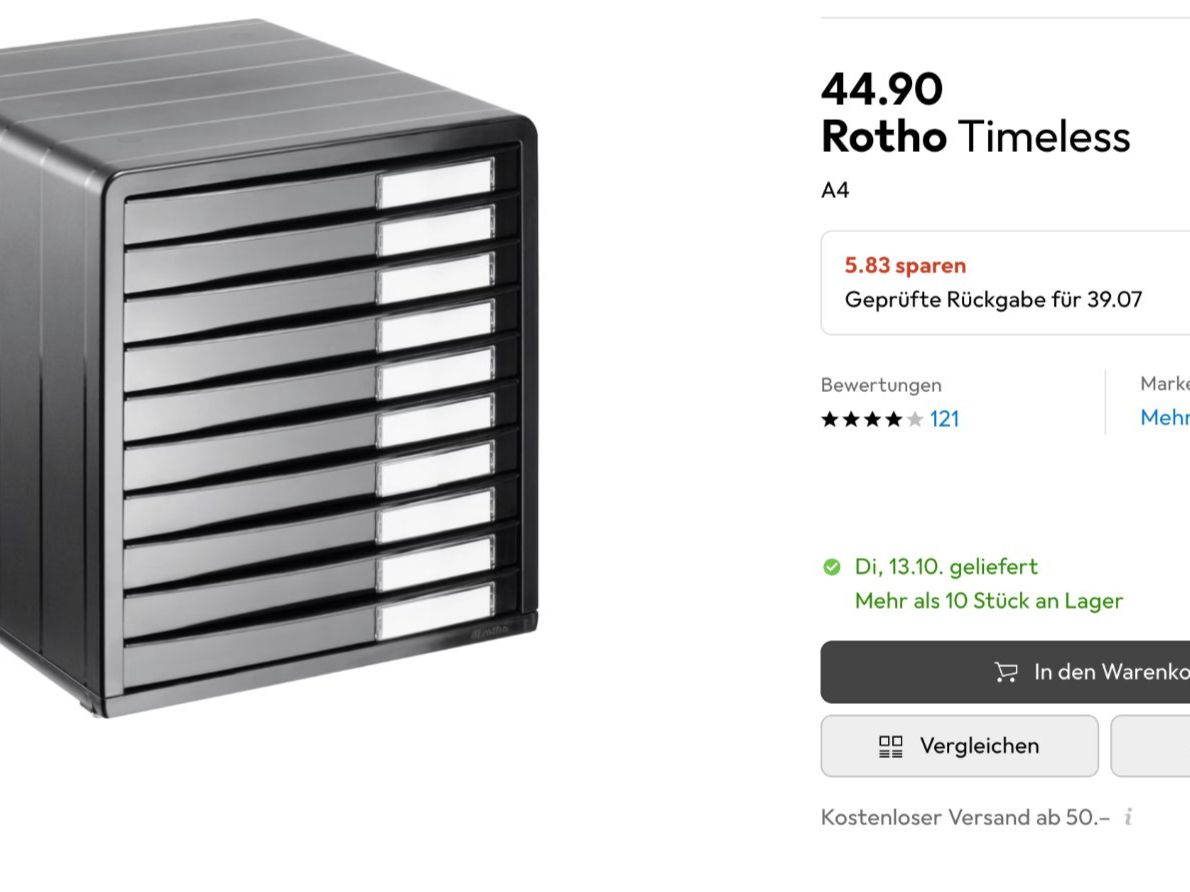 Rotho Systemes d'archivage: Schubladenbox mit 10 Fächern Rotho Timeless / A4 – D'occasion à Stein AG par ItsNastja 7