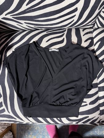 Zara Top S Bluse Crop Top schwarz
