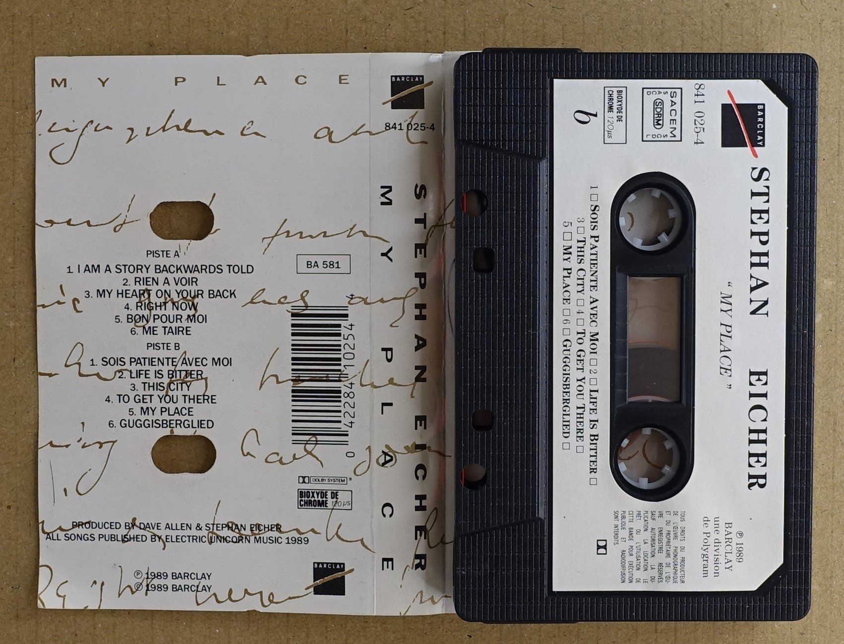 Cassettes audio: Stephan Eicher – My Place – D'occasion à Sessa par discoverymedia 1
