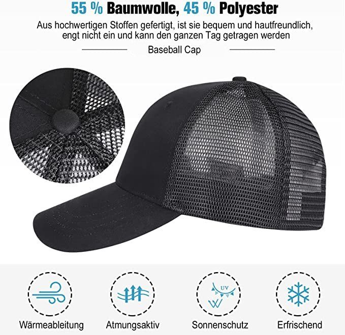 Copricapi, berretti & cappellini: Basecap schwarz Trucker Cap Schwarz Hut Kappe Sonnenschutz – Nuovo e nell'imballaggio originale da Hundwil venduto da Stallone5 2
