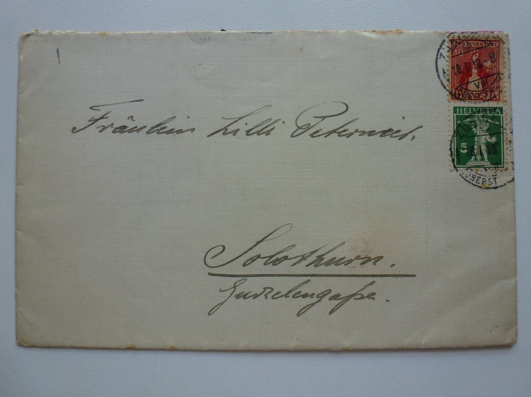 Tous les timbres: Pro Juventute ++ Brief 1918 mit J9 + 125 – D'occasion à Walkringen par Casablanca777