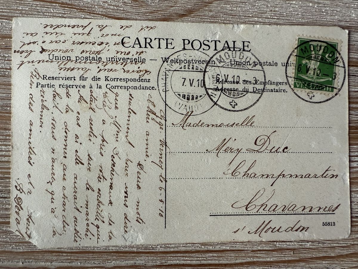 Ansichtskarten: Carte postale Moudon : Château de Billens - 1910 – Gebraucht aus Chapelle-sur-Moudon von Chamard78 1