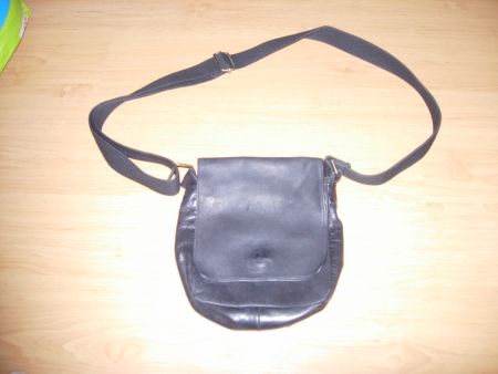Sacoche en cuir noir homme