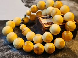 65g Bernsteinkette 585 Gold 17mm Kugel butterscotch baltisch