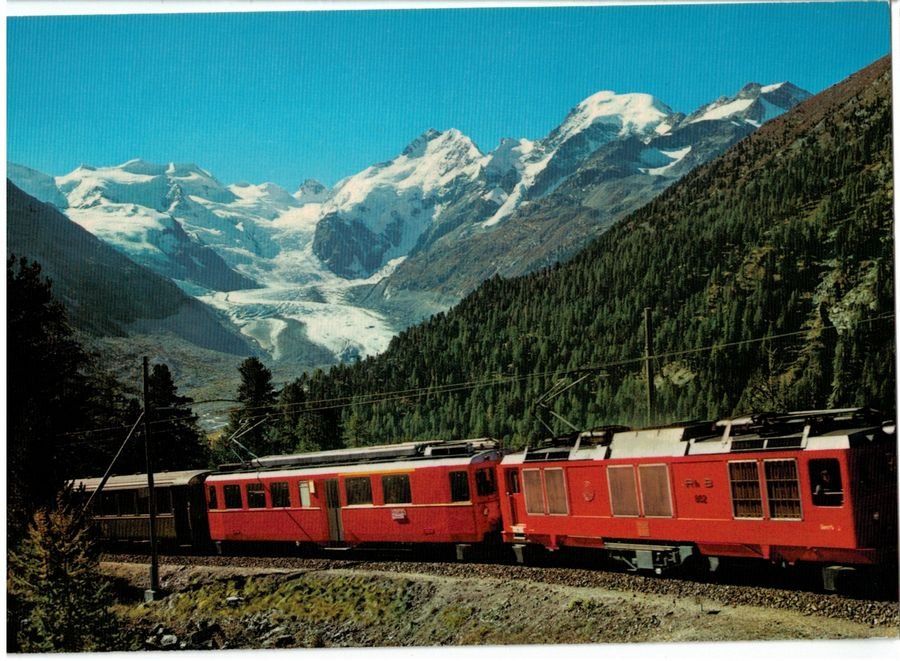 Cartoline postali: Berninabahn beim Morteratschgletscher – Usato da Frauenfeld venduto da POML
