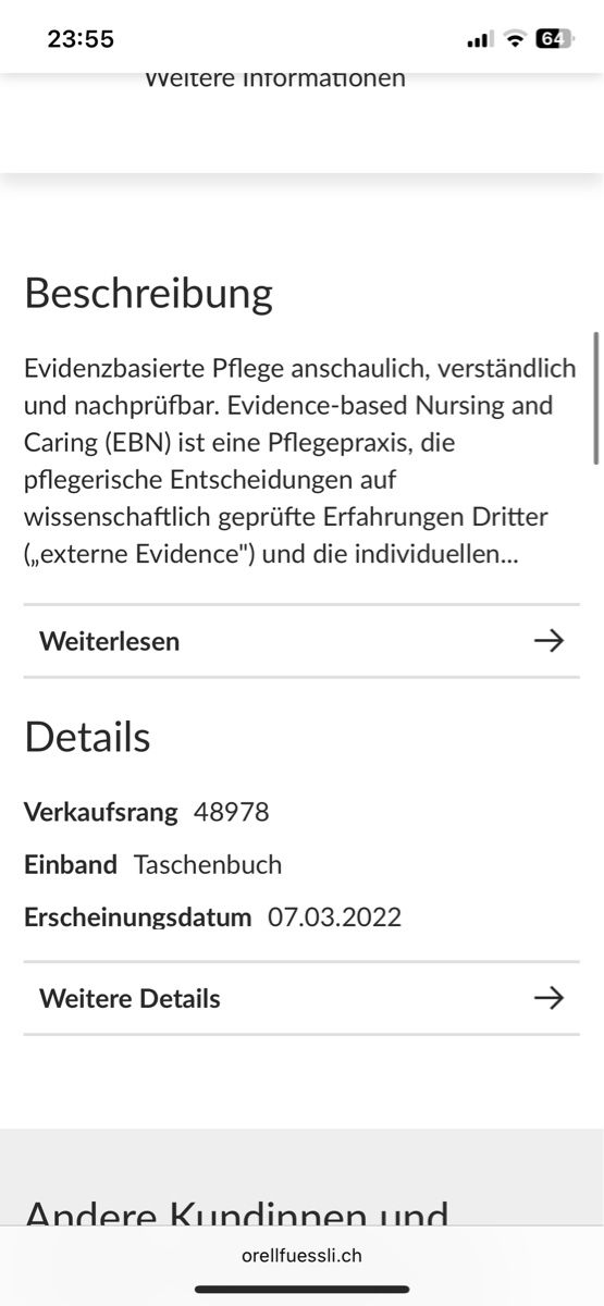 Libri: Evidence based Nursing and Caring, top Zustand! – Usato da Visp venduto da Stebar1966 2
