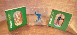 3 figurines Tintin en métal
