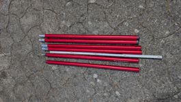 Zeltstangen Aluminium rot 6 Stück, 70cm