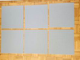 6 grosse Lego Bauplatten in grau / 6 grandes plaques grises