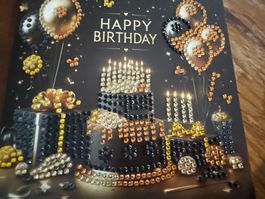 Karte-Grusskarte-Happy Birthday-Geburtstag-Painting-Selfmade