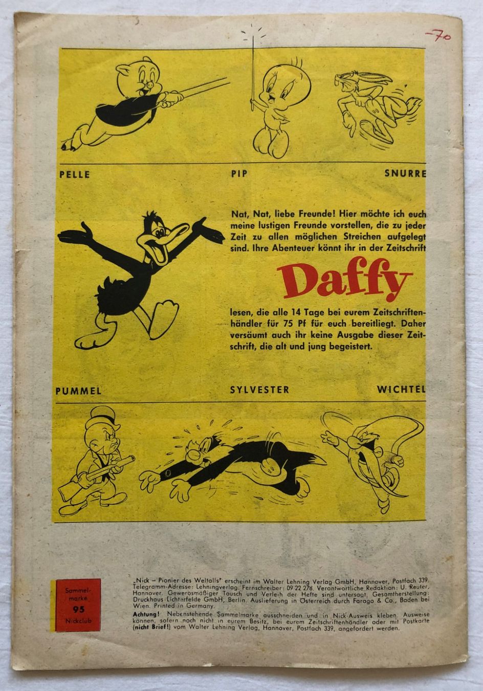 Fumetti: NICK/BLITZ - Band 95 - Lehning Verlag – Usato da Schaffhausen venduto da durruti 3