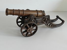 Antike Kanone Bronze/Gusseisen - Lafette Speichenräder