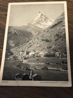 1933 Vintage Zermatt Postcard - Swiss Alps Mountain Village!