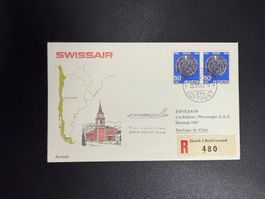 Swissair Erstflugbrief Zürich - Santiago de Chile 1962