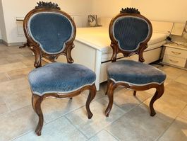 2 elegante Stühle im Louis-Philippe-Stil