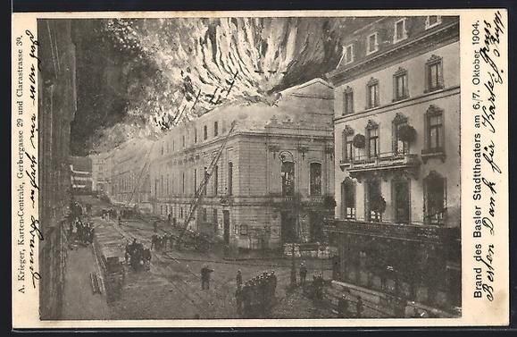 Ansichtskarten: Basel, Brand des Basler Stadttheaters am – Gebraucht aus Berlin von bartko-reher