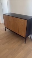 Japandi 3-Door Sideboard / Cabinet (Oak & Black Metal)