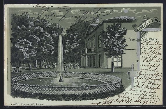 Cartoline postali: Lithographie Aubonne, Promenade du Chene – Usato da Berlin venduto da bartko-reher