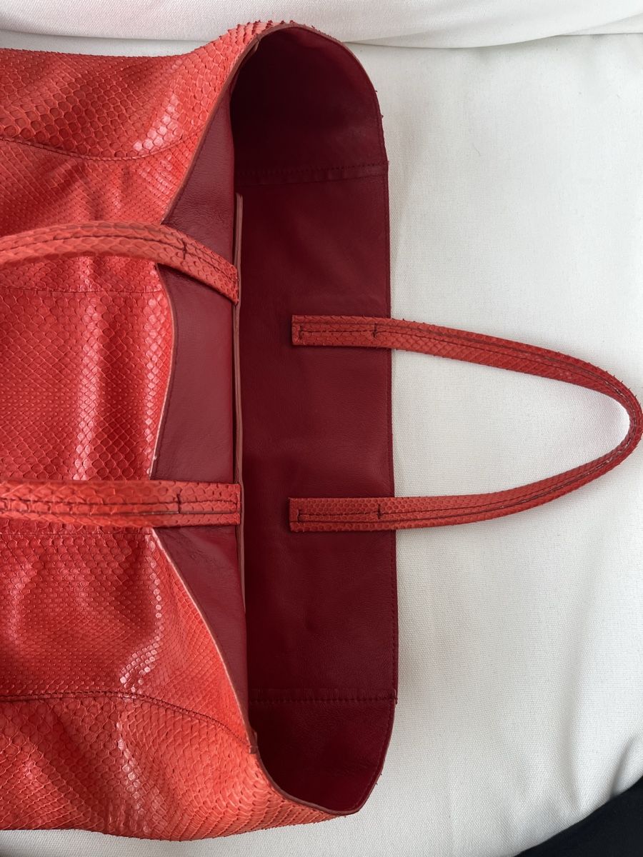 Celine Borse da donna: Céline „Cabas“ Python rot – Usato da Olten venduto da hahnice99 7