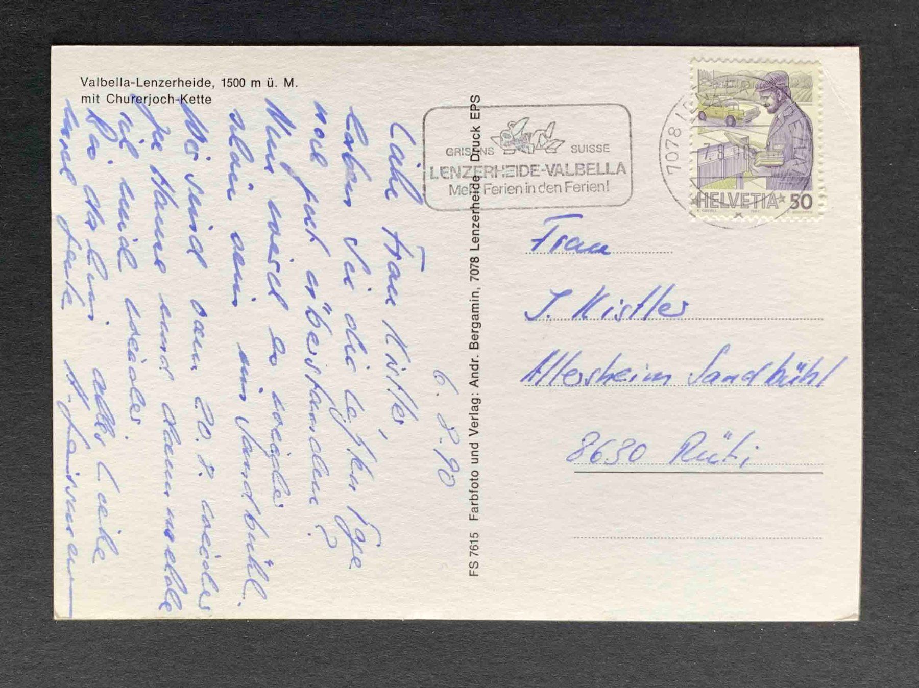 Cartoline postali: AK Valbella Lenzerheide mit Churerjoch – Usato da Goldau venduto da artelier1 1