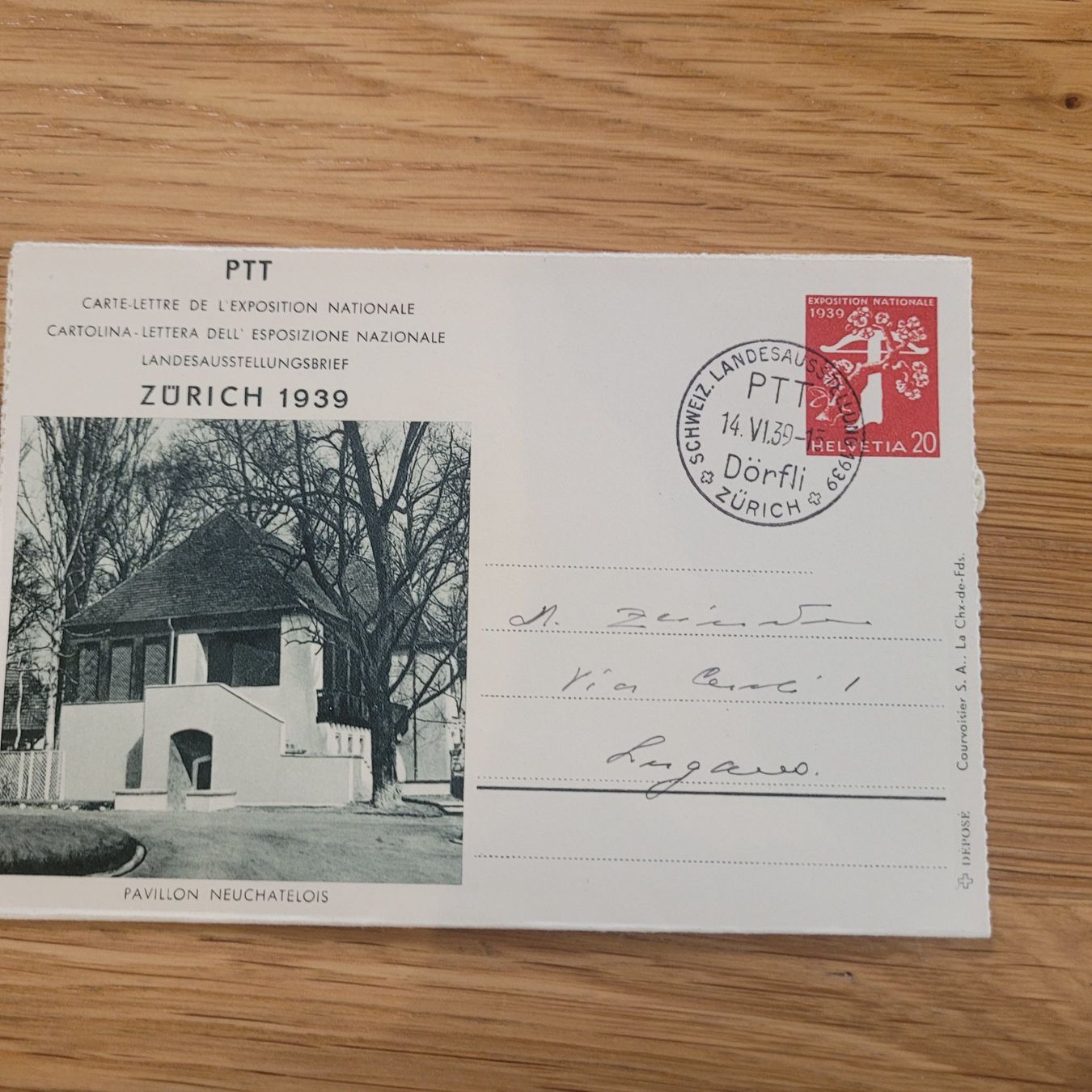 Cartoline postali: GS Zürich 1939 – Usato da Biel/Bienne venduto da Destockweb
