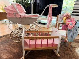 Puppen mit Bett und Kinderwagen - Last Chance!