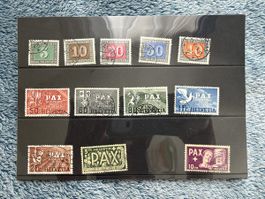 1945 Pax-Satz ohne 5Fr Marke gestempelt 
