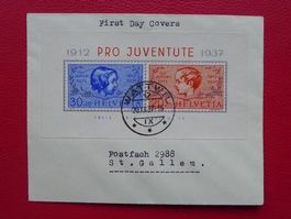 1937 erstklassiger FDC von WATTWIL ZH Kat: 350.-++