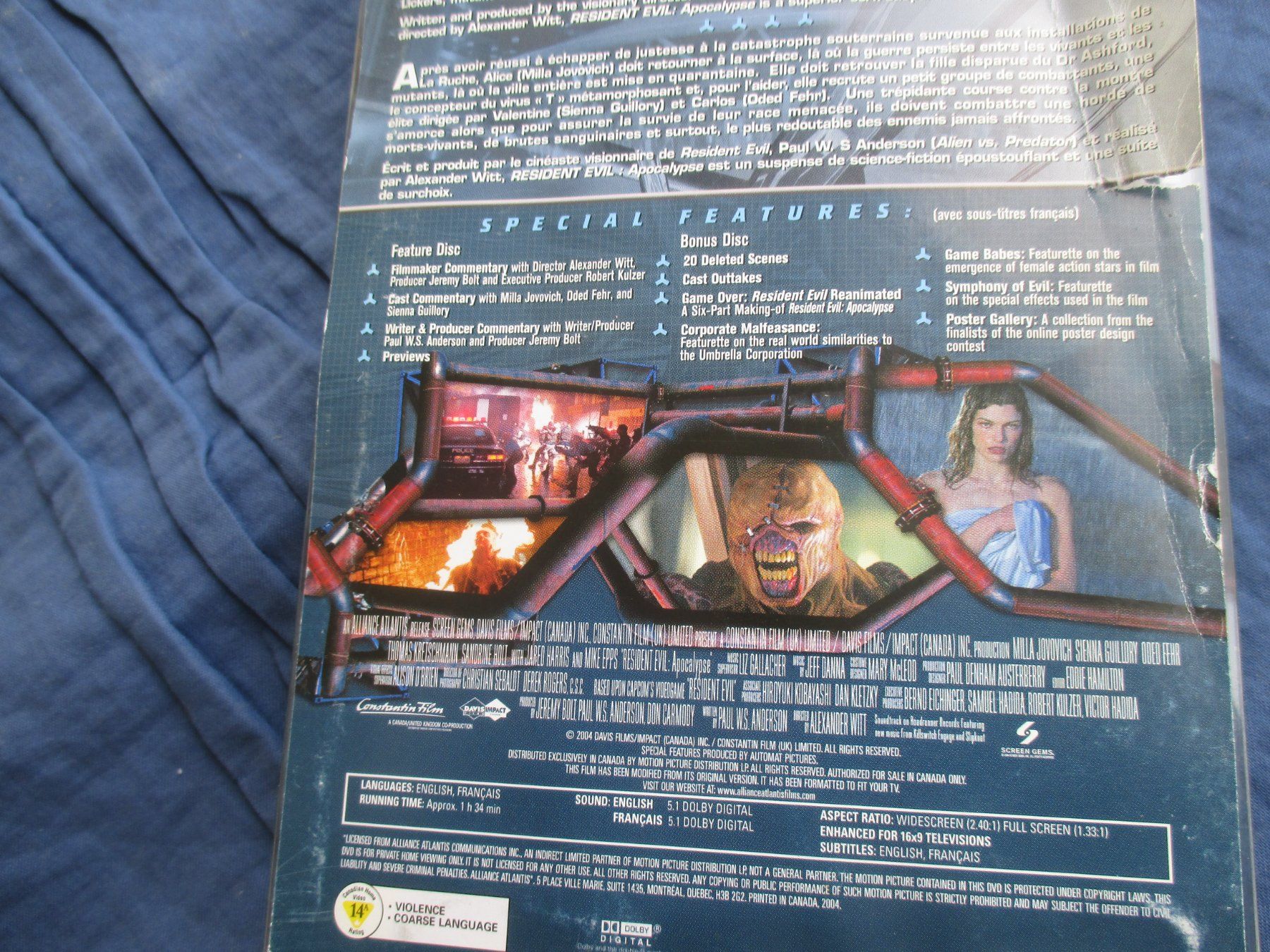 Tutti i DVDs: Resident Evil Apocalypse – Usato da Colombier NE venduto da Nevenma 1