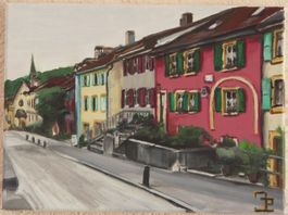 Boudry Neuchâtel - Tableau Acrylique sur toile - 24 x 18cm