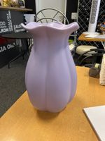 Lila Deko Vase 27cm hoch, Vintage Look 👋