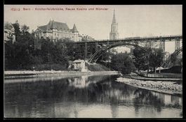 AK Bern, Kirchenfeldbrücke, Neues Kasino und Münster