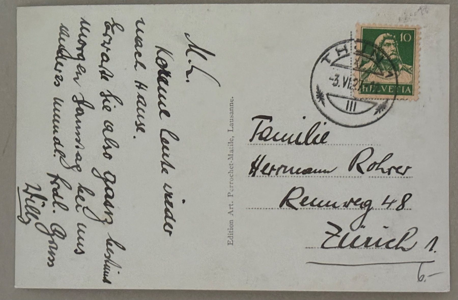 Cartoline postali: Thun, Hauptstrasse, 1927 – Usato da Frauenfeld venduto da Merk52 1