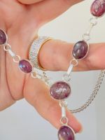 Color Enhanced Red Flash Labradorite Necklace of 16"