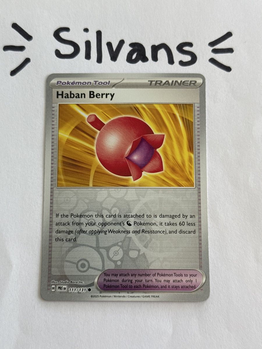 Pokémon Carte collezionabili: Haban Berry Reverse Holo 111/131 Prismatic Evolutions EN – Nuovo (secondo la descrizione) da Wil SG venduto da Silvans